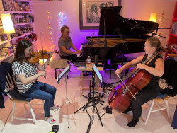 Mammoth Trio (Elly Toyoda and Ashley Bathgate) doing the Yale Norfolk New Music Workshop (from my home studio) June 2021